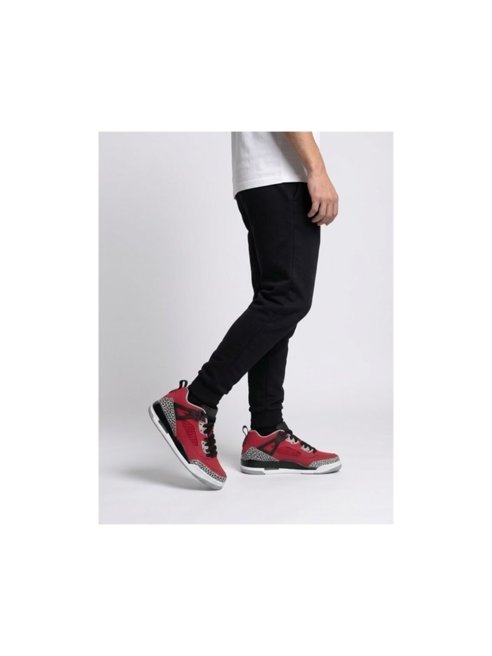 Jordan Kids Black Joggers with Red Accent Sneakers